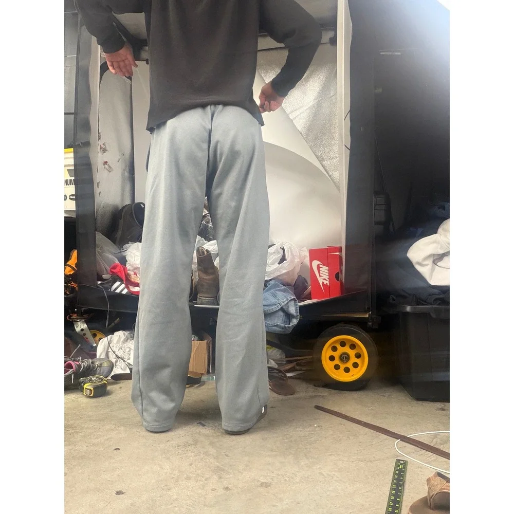 Nike Vintage Grey Baggy Sweatpants Mens Medium Wide Leg Y2K Skater Streetwear